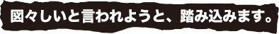 図々しいと言われようと、踏み込みます。